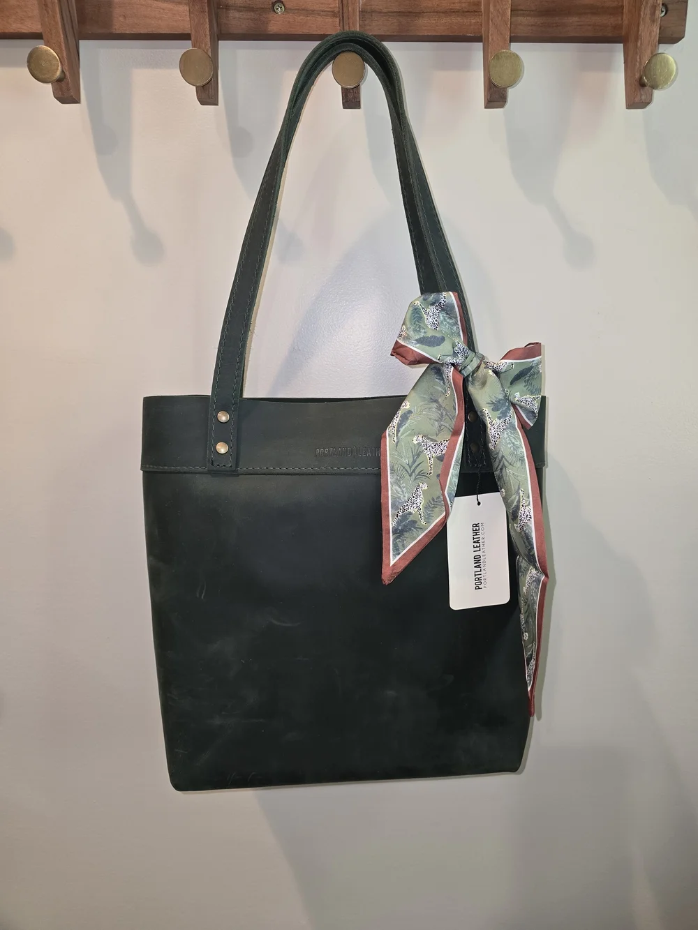 Portland Leather Montana Tote In Evergreen Color